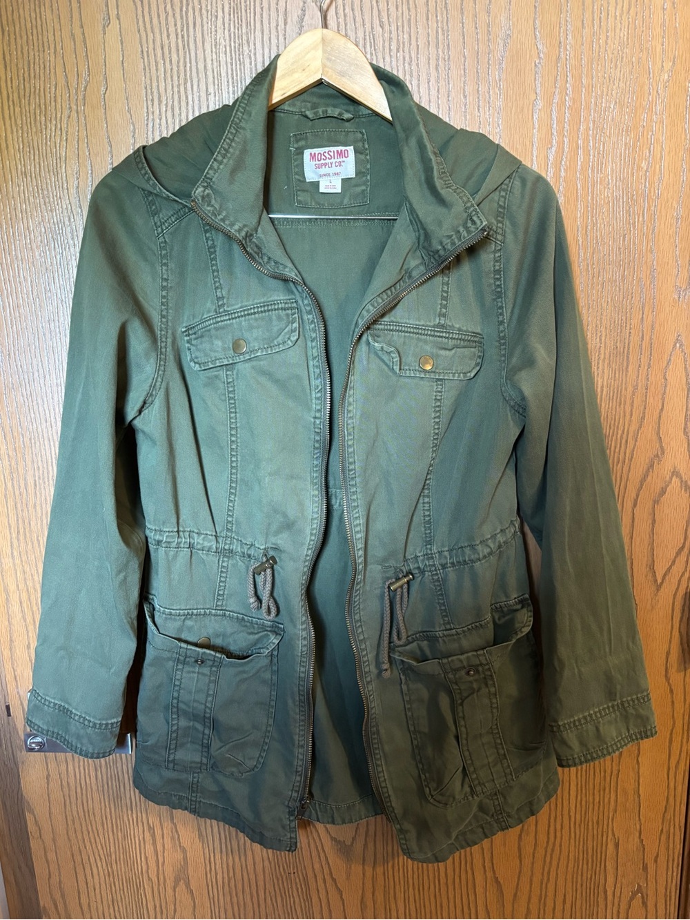 Mossimo Supply Co. Army Green Drawstring Waist Utility Jacket